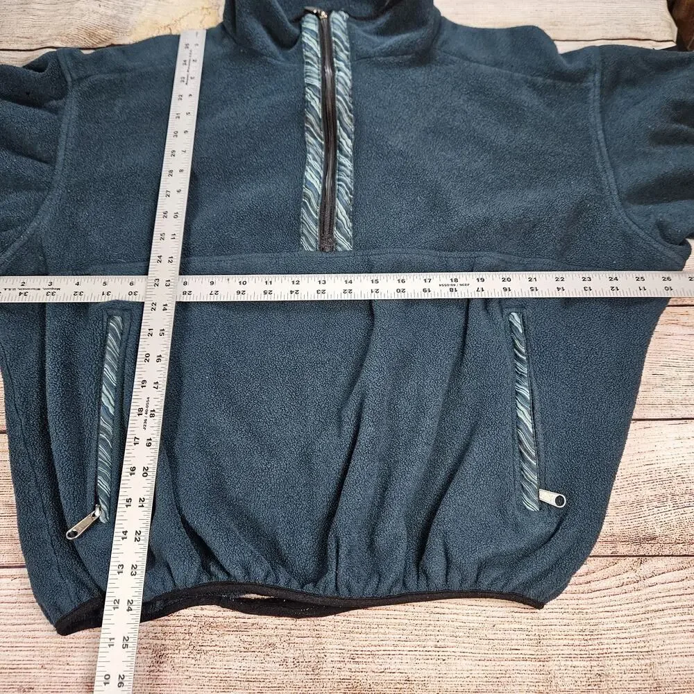 Vintage The North Face Zip Fleece Sweatshirt Size XL Green Made In USA